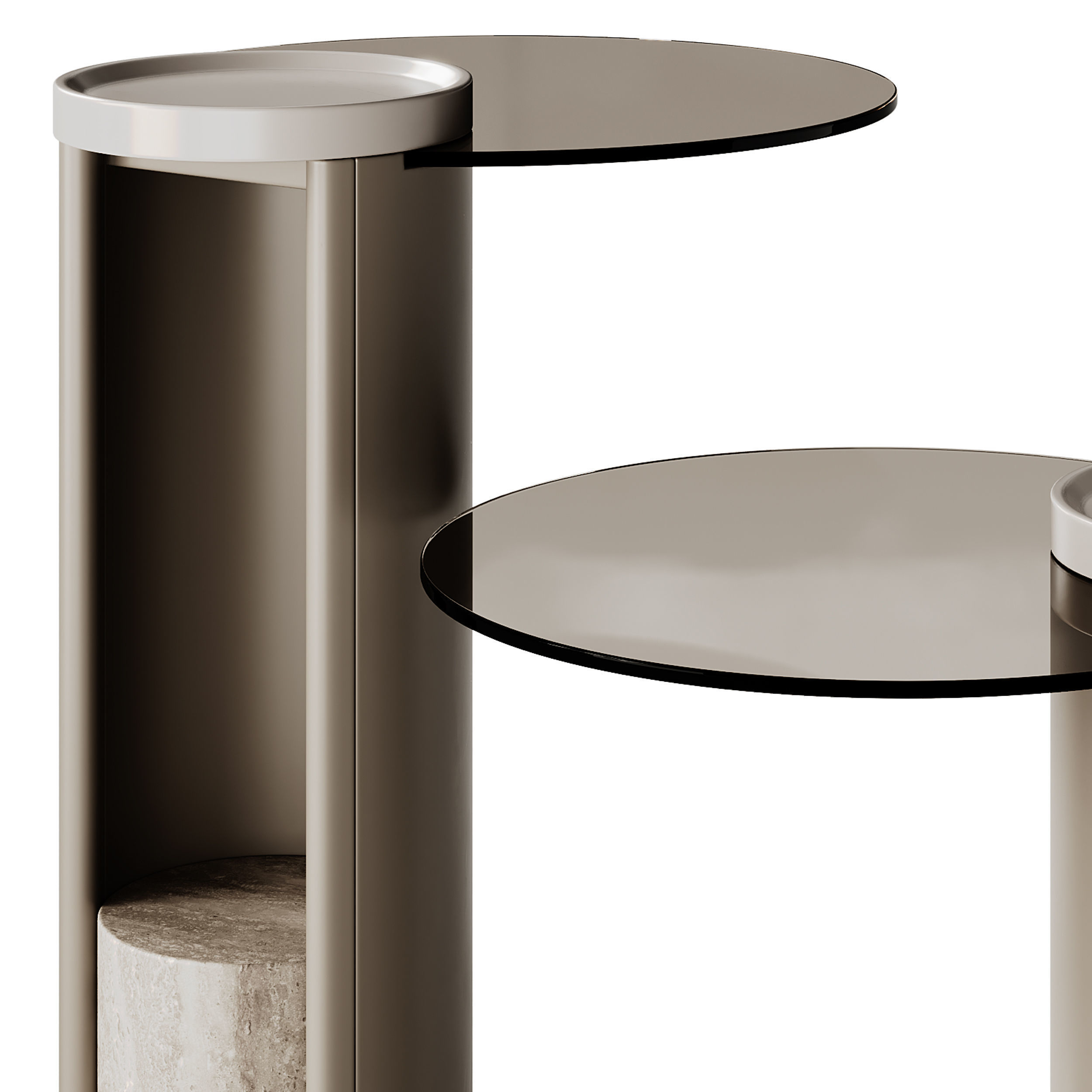 Turri Nook Round Glass Coffee Tables 3D model_5