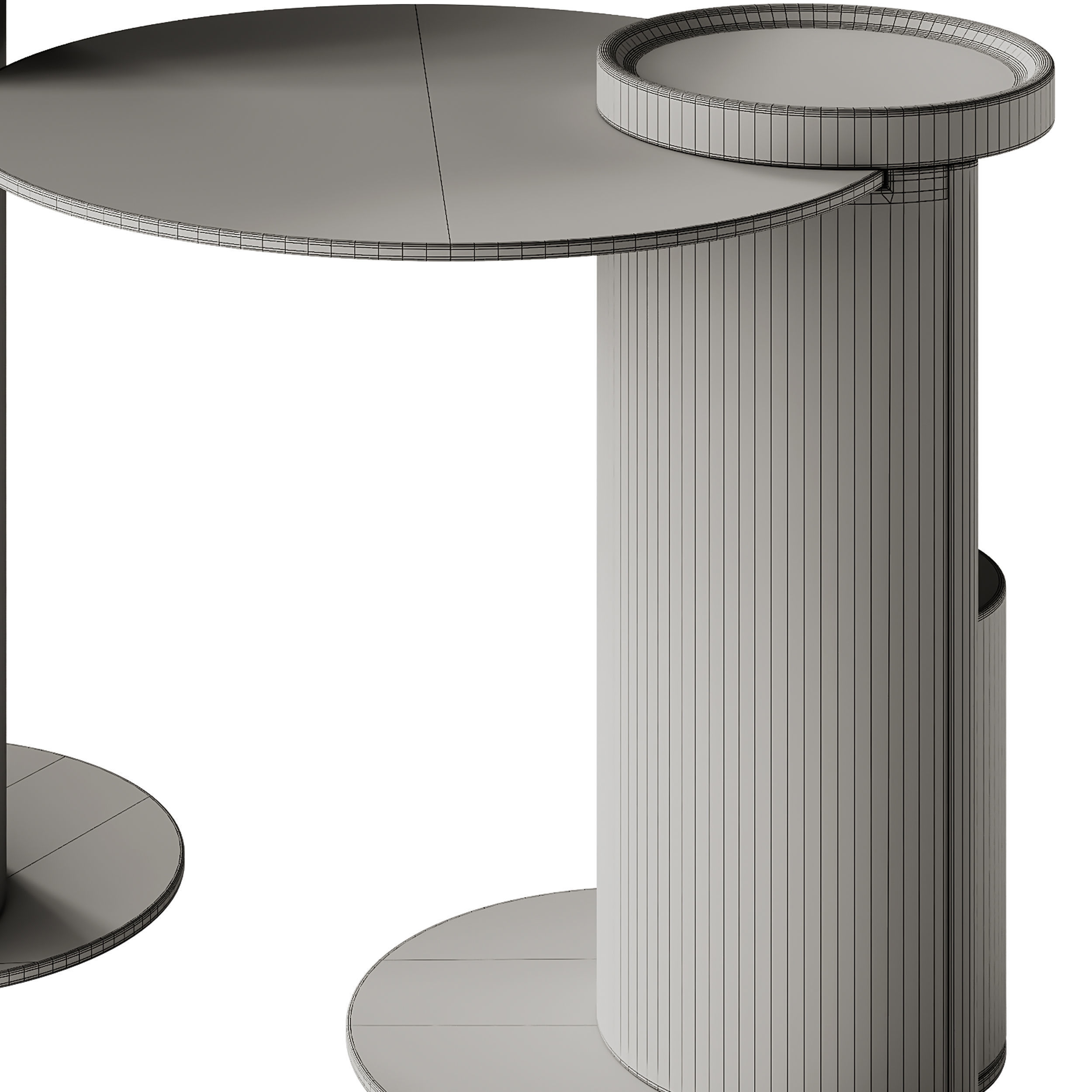 Turri Nook Round Glass Coffee Tables 3D model_8