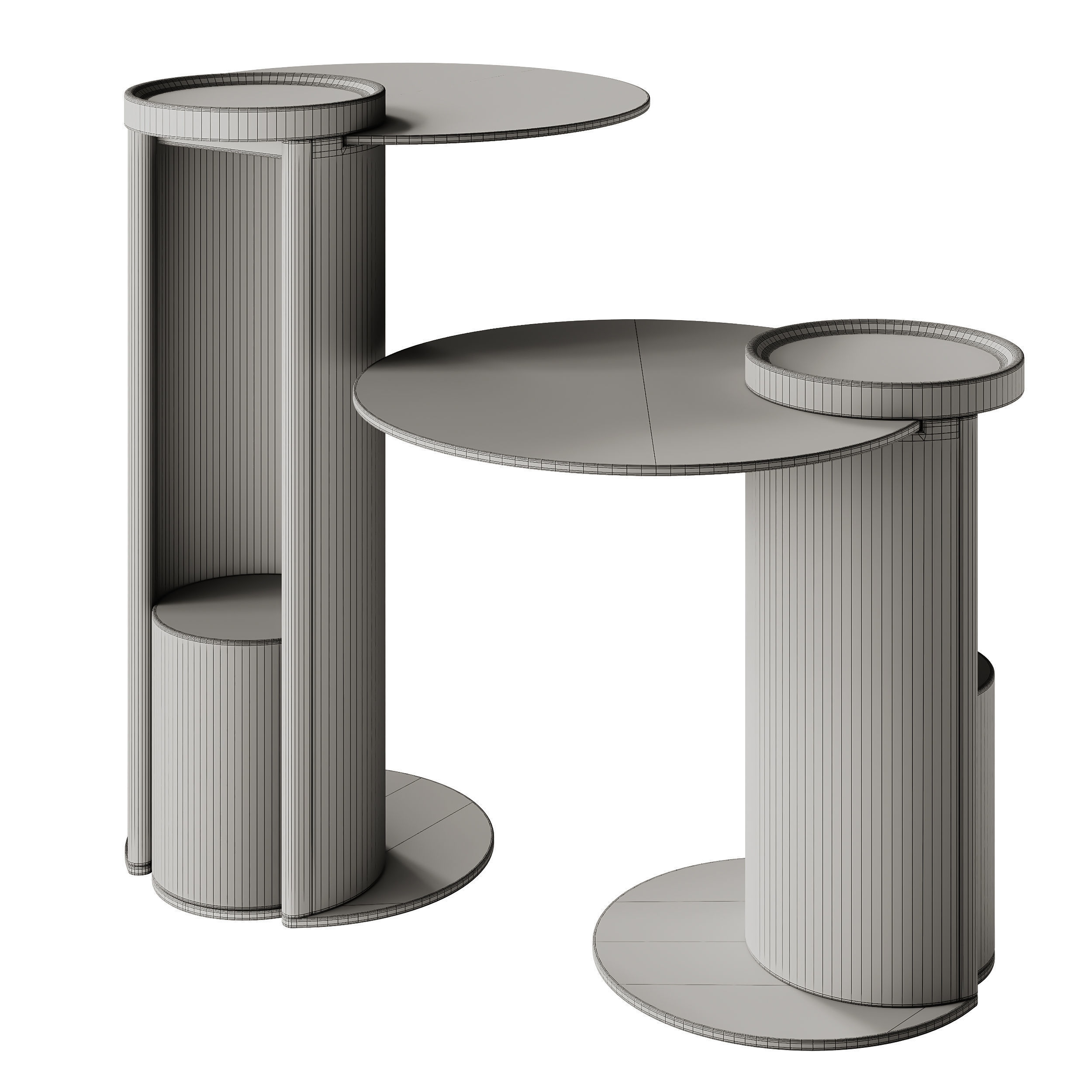 Turri Nook Round Glass Coffee Tables 3D model_6