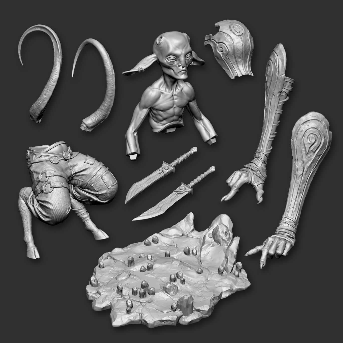 Imp Statue 3D print model_5