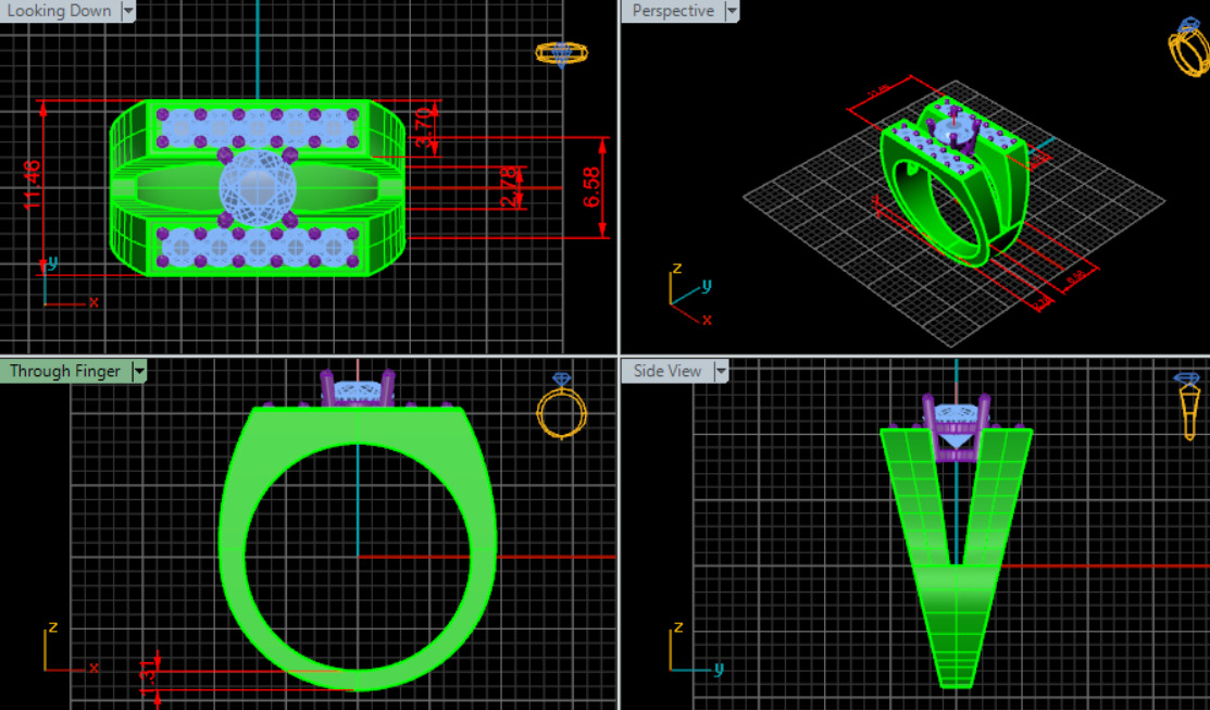 Men Diamond Ring 3D print model_3