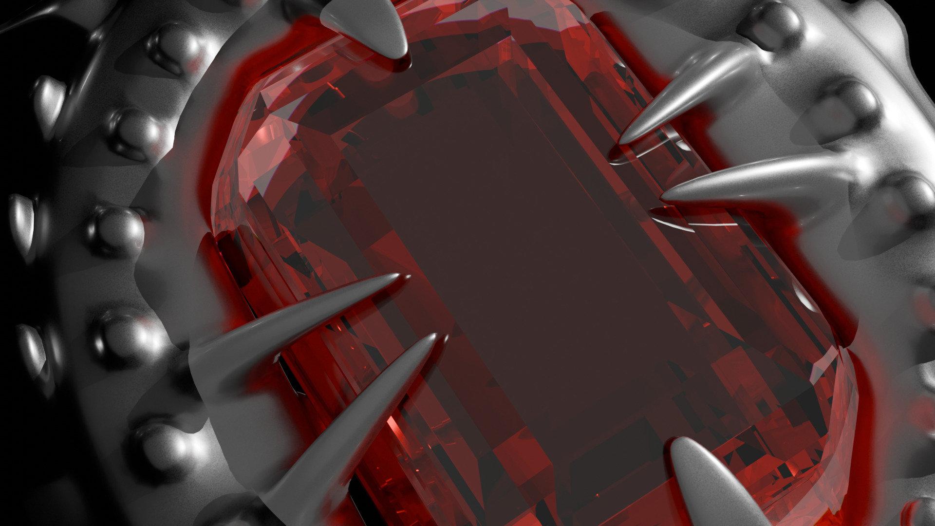 Ruby Necklace Low-poly 3D model_5