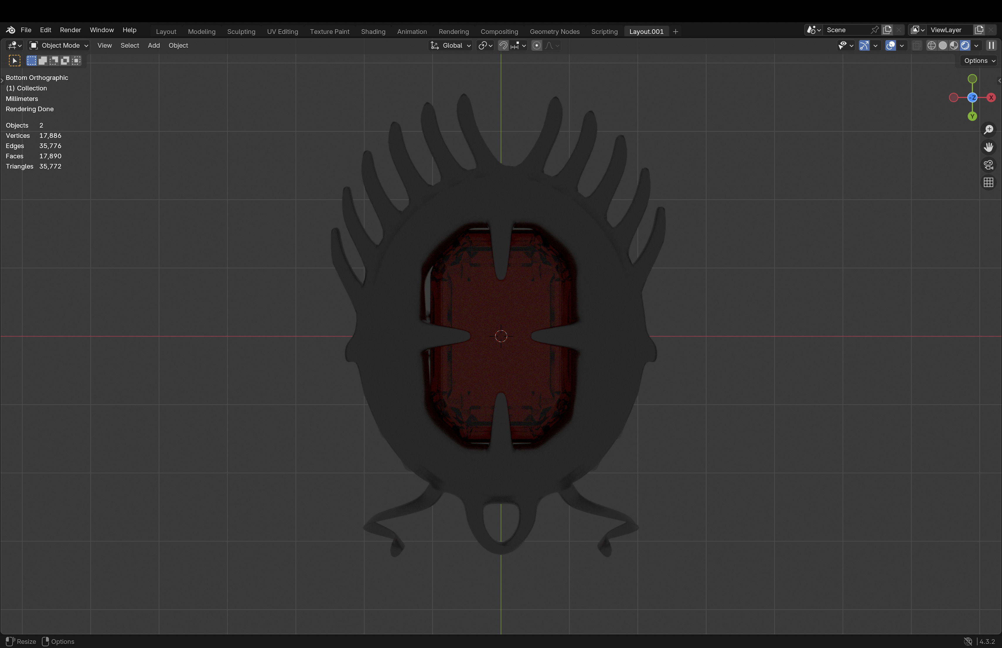 Ruby Necklace Low-poly 3D model_12