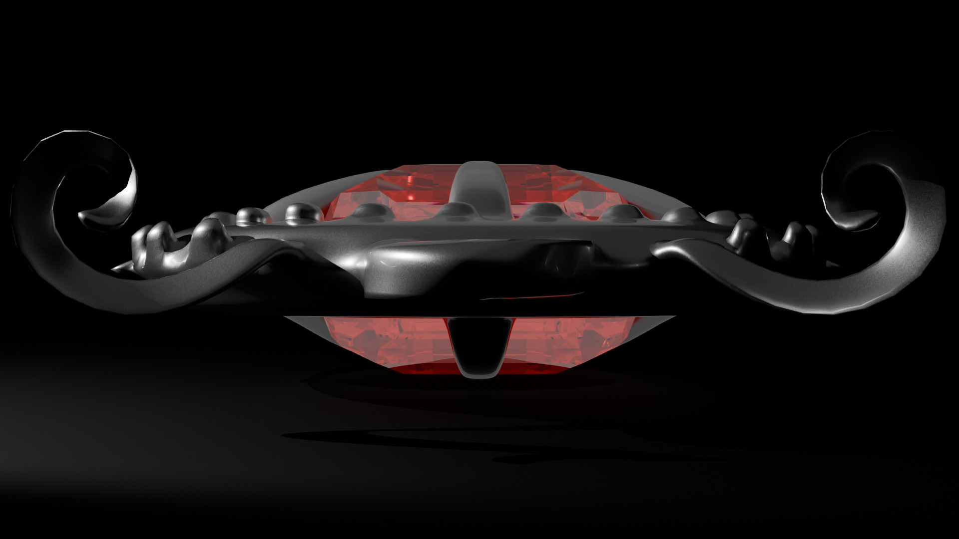 Ruby Necklace Low-poly 3D model_8