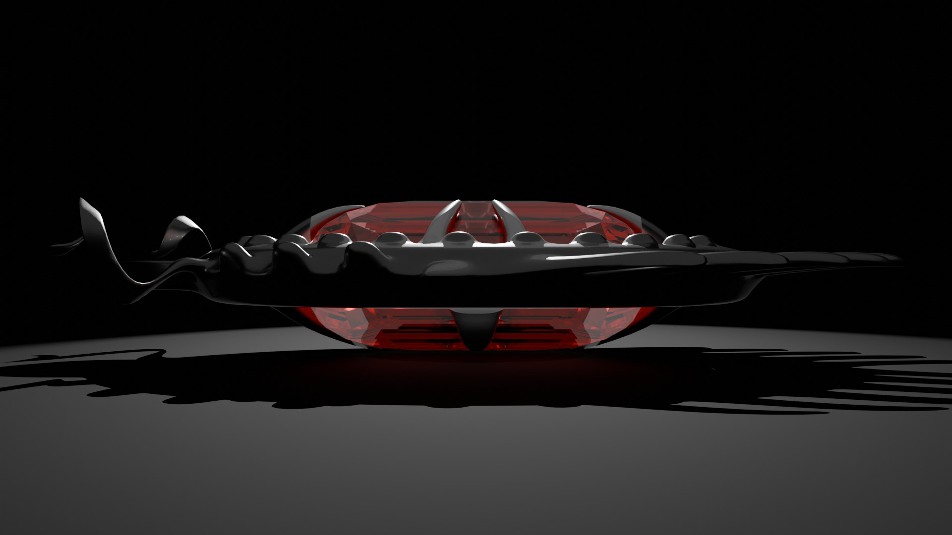 Ruby Necklace Low-poly 3D model_7