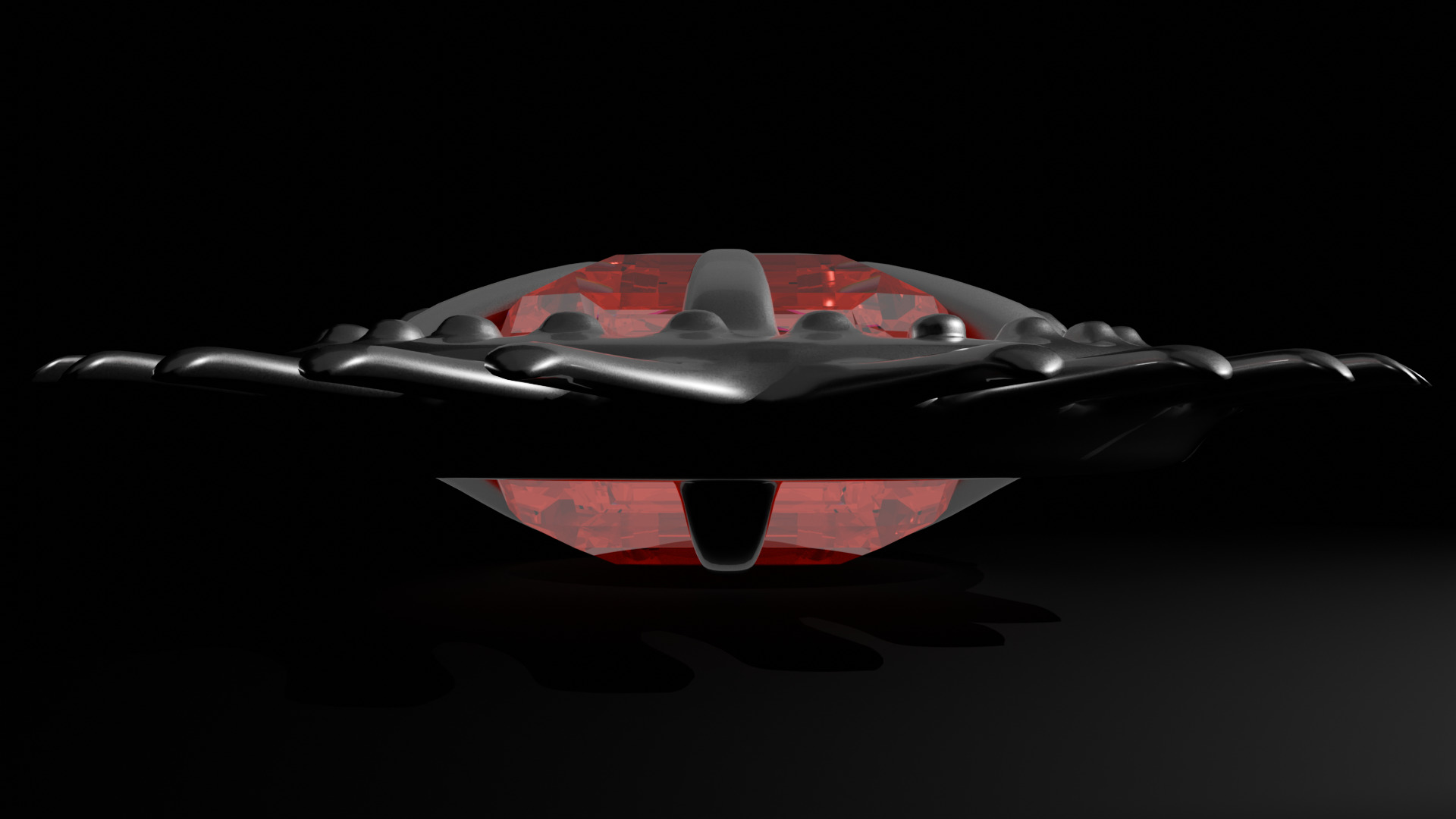 Ruby Necklace Low-poly 3D model_9