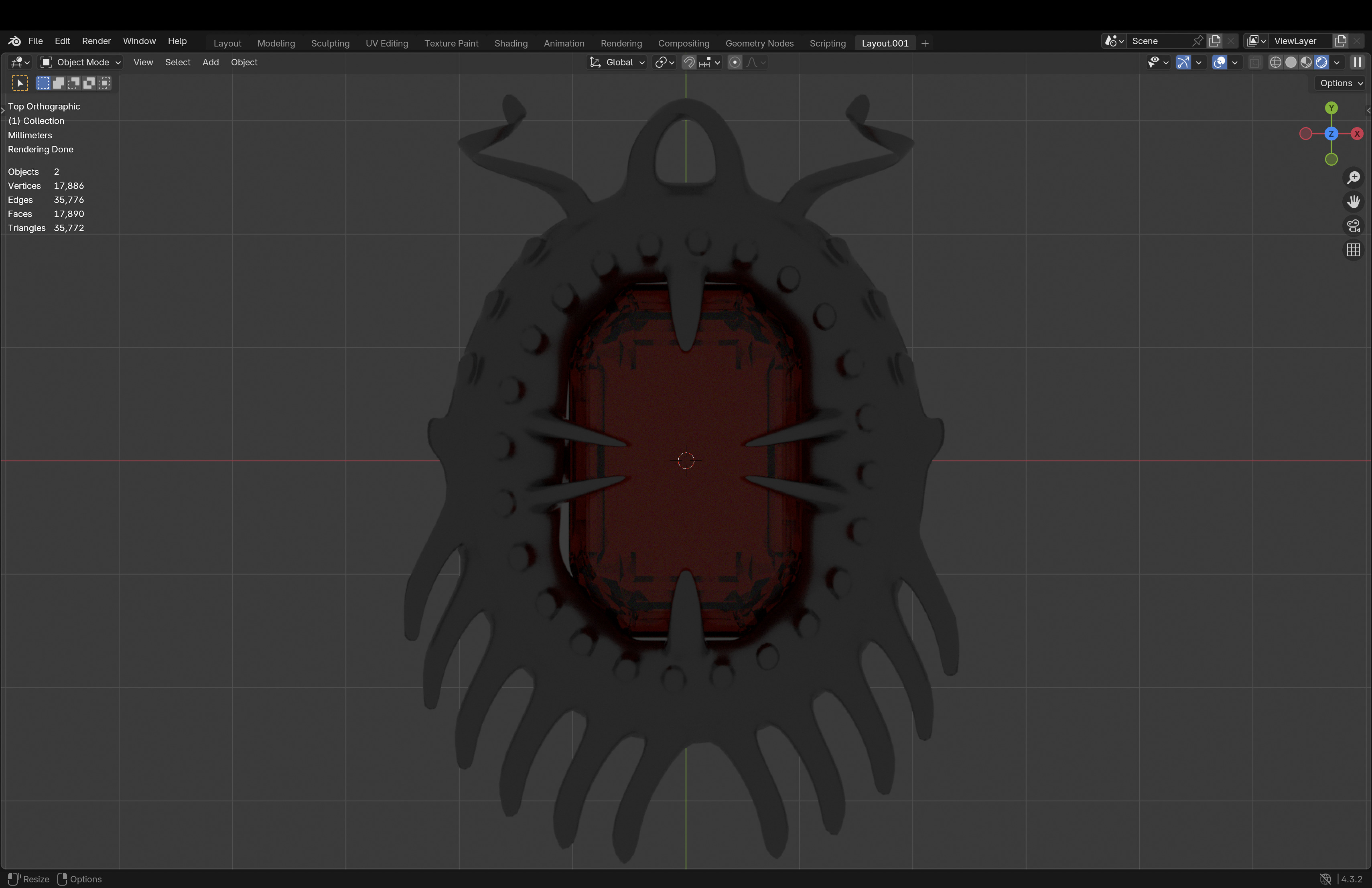 Ruby Necklace Low-poly 3D model_10