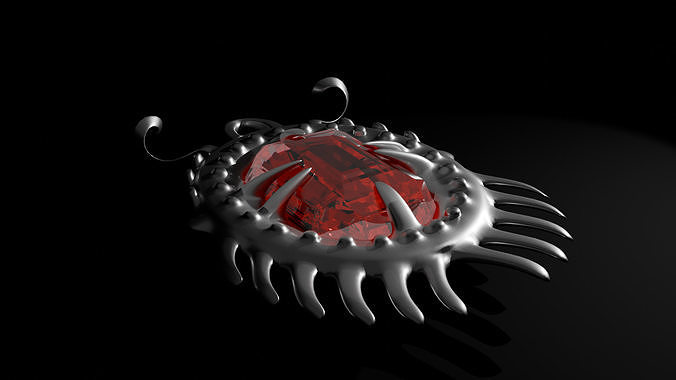 Ruby Necklace Low-poly 3D model