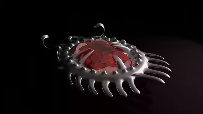 Ruby Necklace Low-poly 3D model