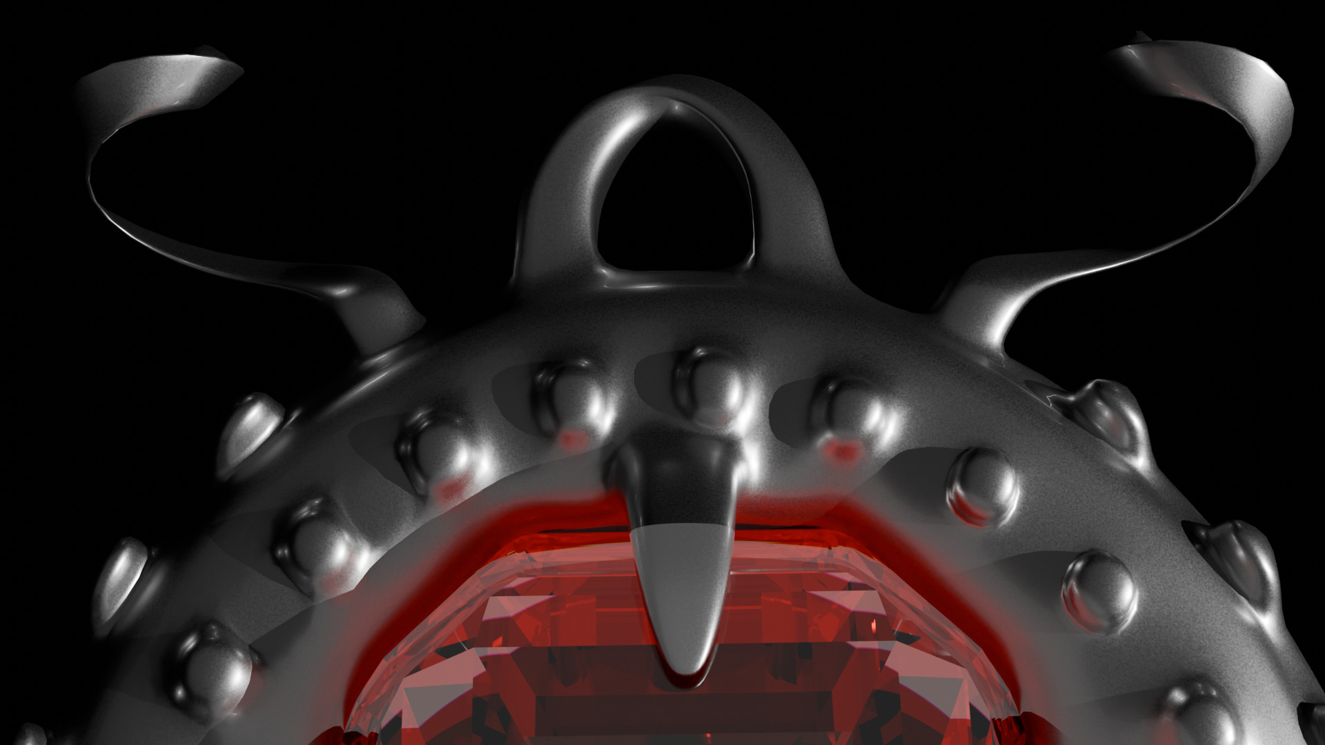 Ruby Necklace Low-poly 3D model_6