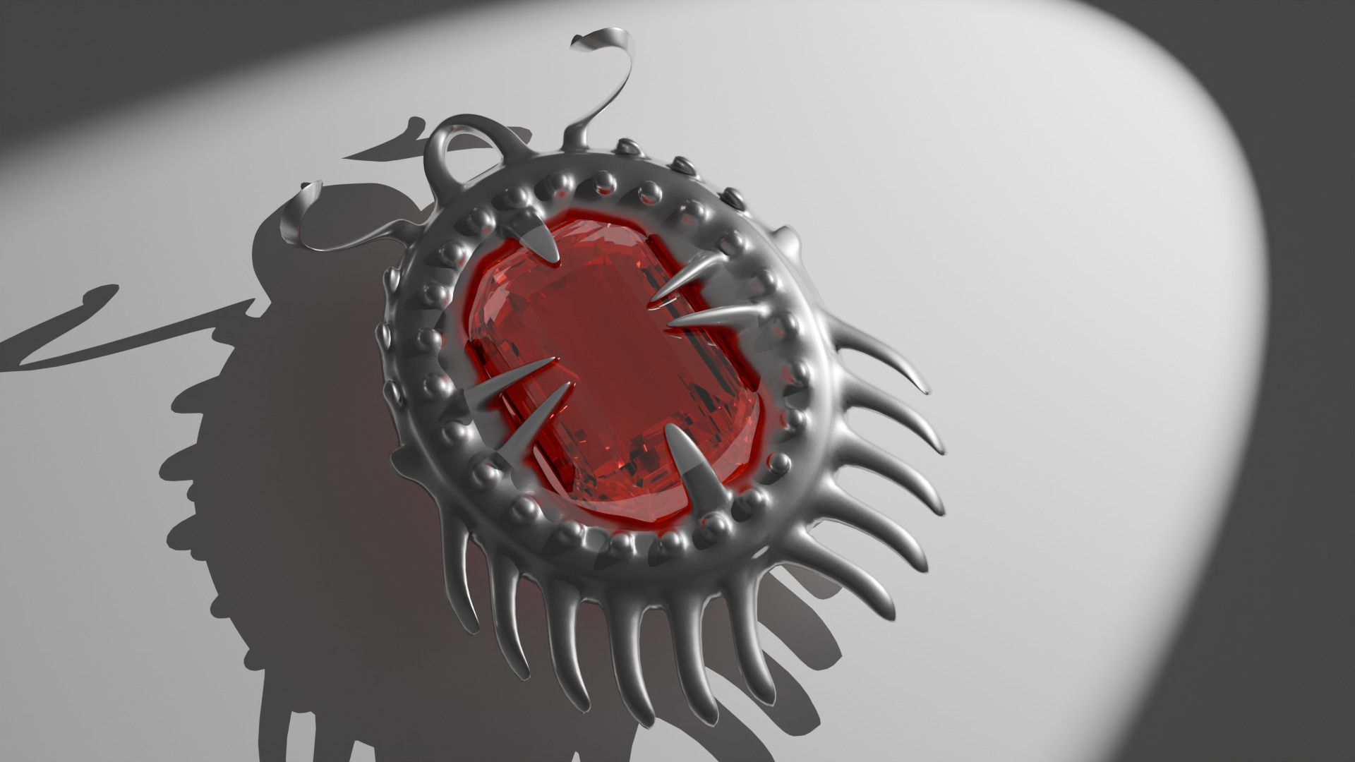 Ruby Necklace Low-poly 3D model_4