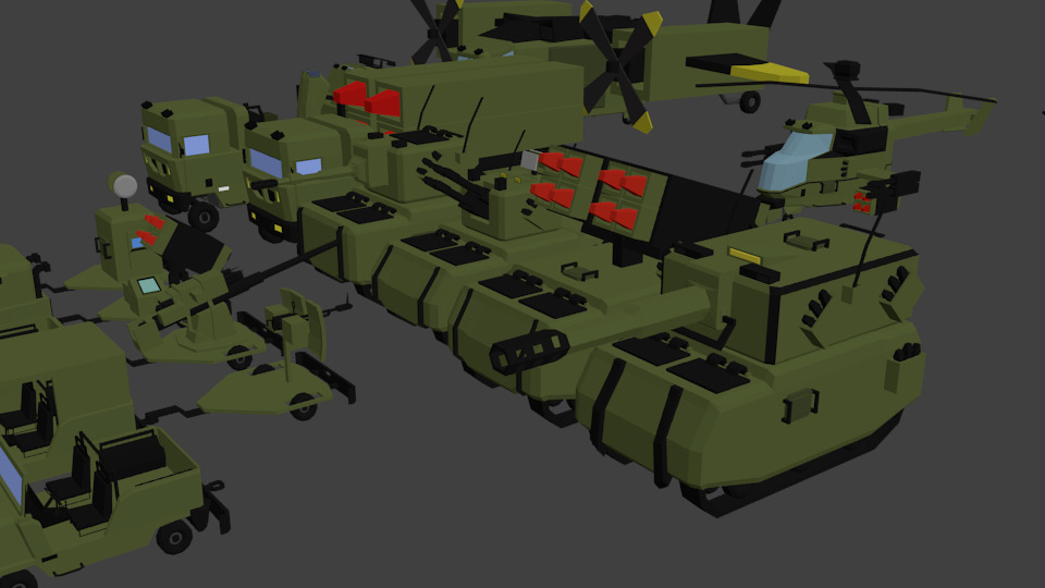 Square-Army Low-poly 3D model_4
