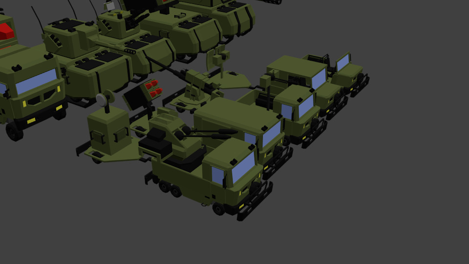 Square-Army Low-poly 3D model_2