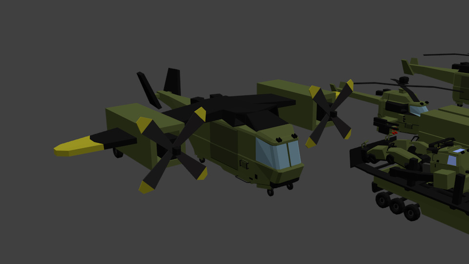 Square-Army Low-poly 3D model_9