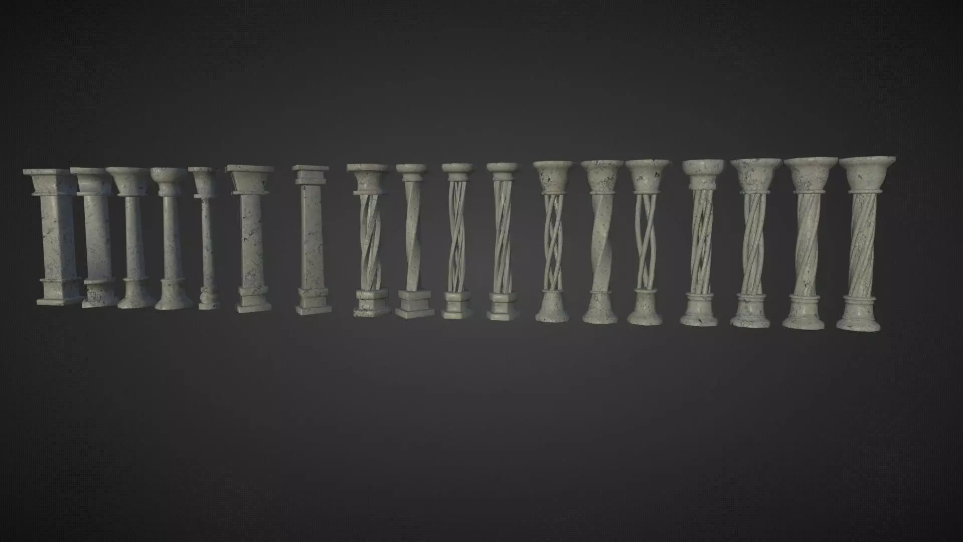 Arch Pilars Ivy Low-poly 3D model