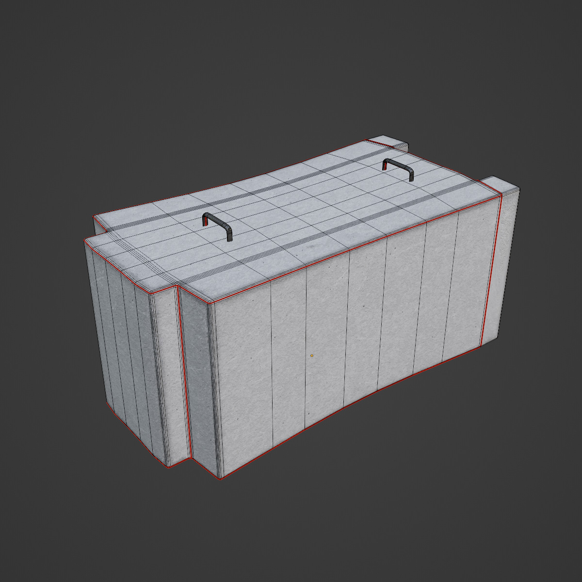 Concrete Traffic Barrier 02 Low-poly 3D model_7