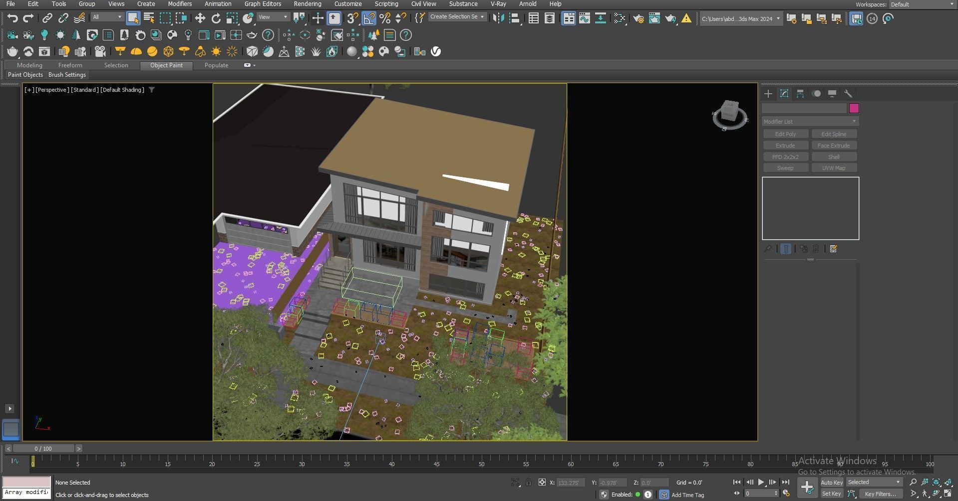 Modern House Exterior 3D Model  Realistic Visualization Low-poly 3D model_2