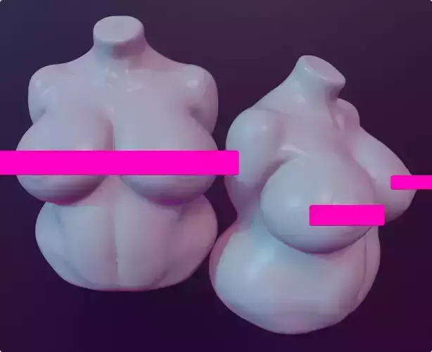 Female Erotic Chubby Breast Statue Curvy Nude Sculpture Sensual  3D print model