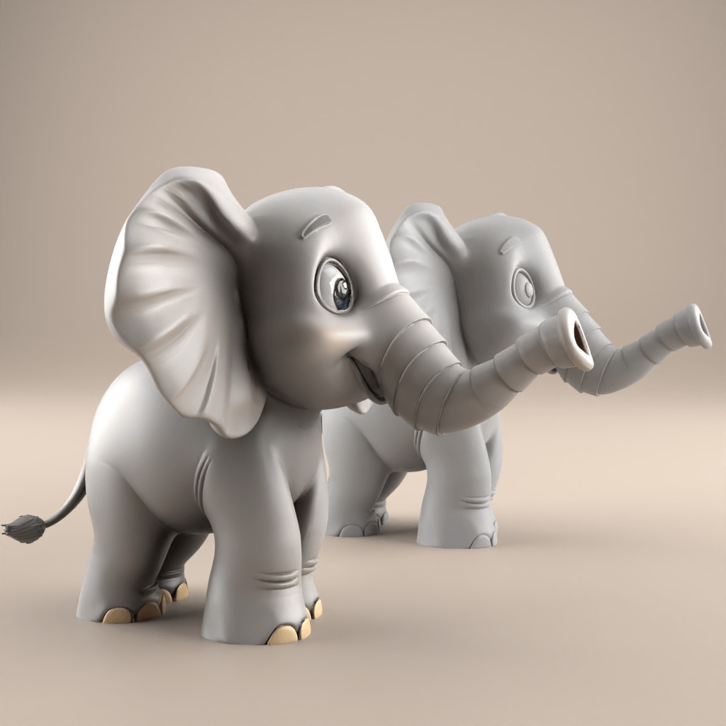 Cute 3D Elephant STL File for Fun Decor 3D print model_3