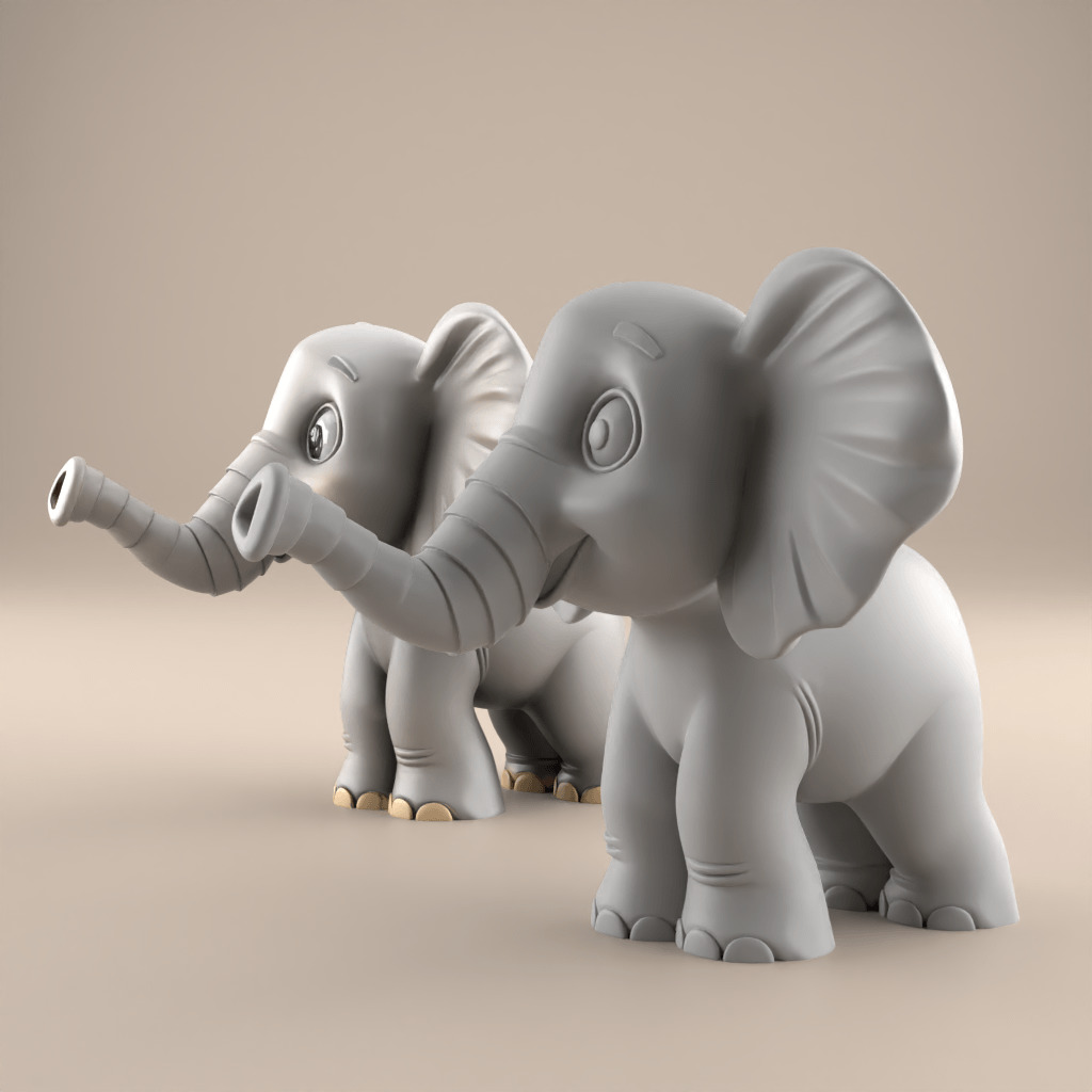 Cute 3D Elephant STL File for Fun Decor 3D print model_1