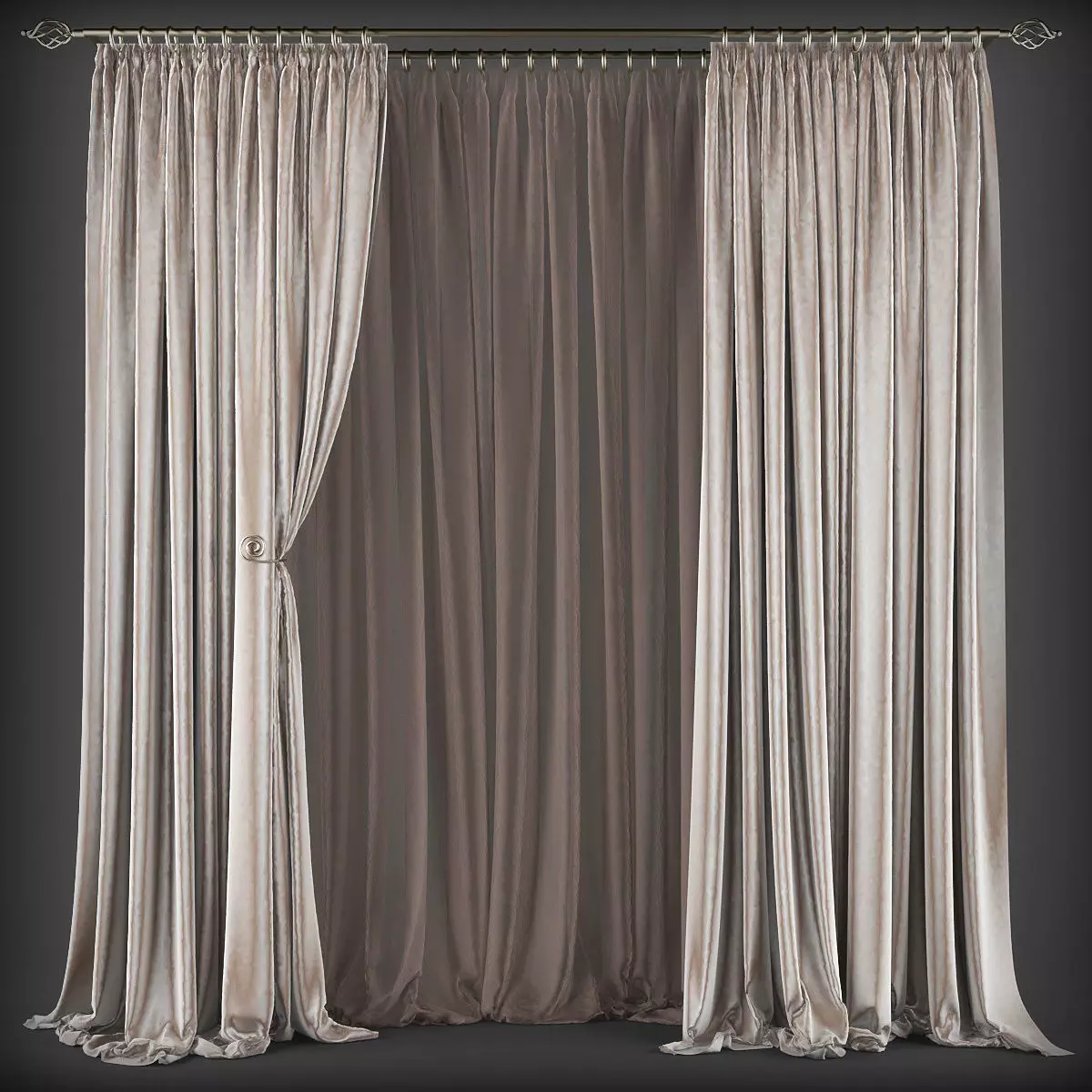 Curtain 3D model 200 Low-poly 3D model_0