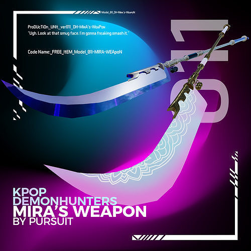 Kpop Demon Hunters Weapon Miras Weapon Free low-poly 3D model