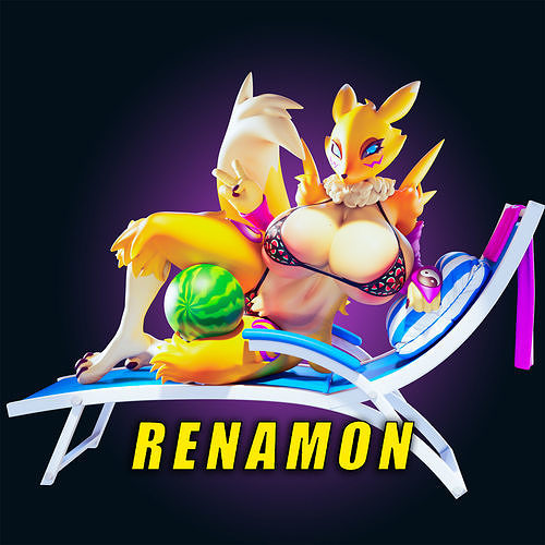 18 ADULT Renamon Figure Model Diorama 3D print model