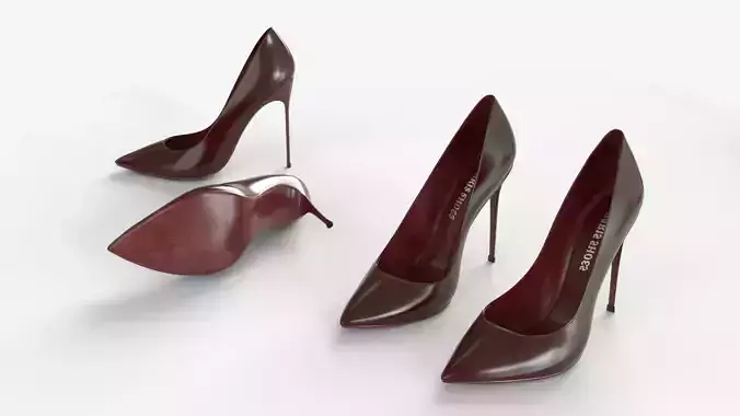  Red leather Women high heels Shoes