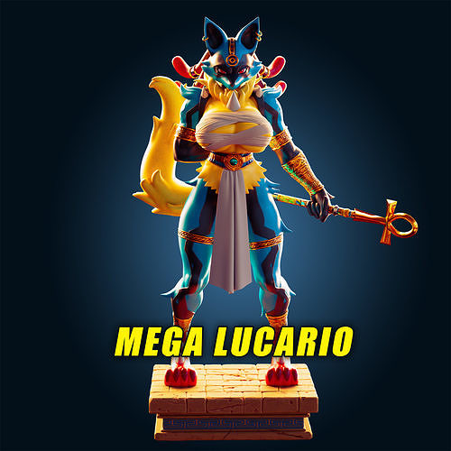18 ADULT Mega Lucario Figure Model Diorama 3D print model