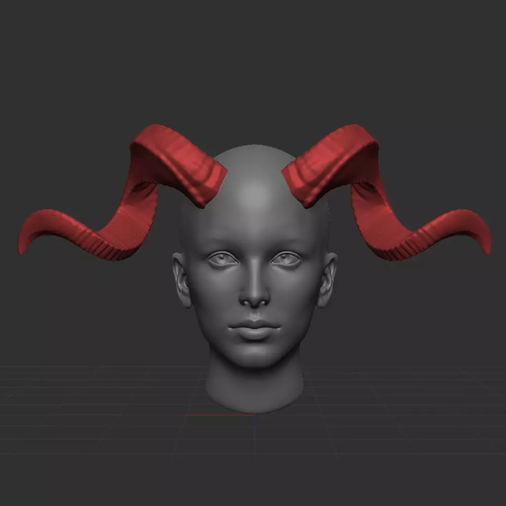 Demon Horns twisted 3D print model_0