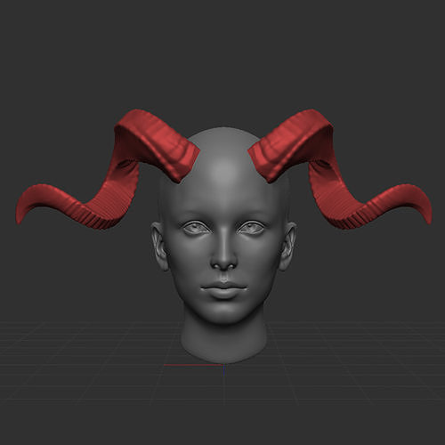 Demon Horns twisted 3D print model