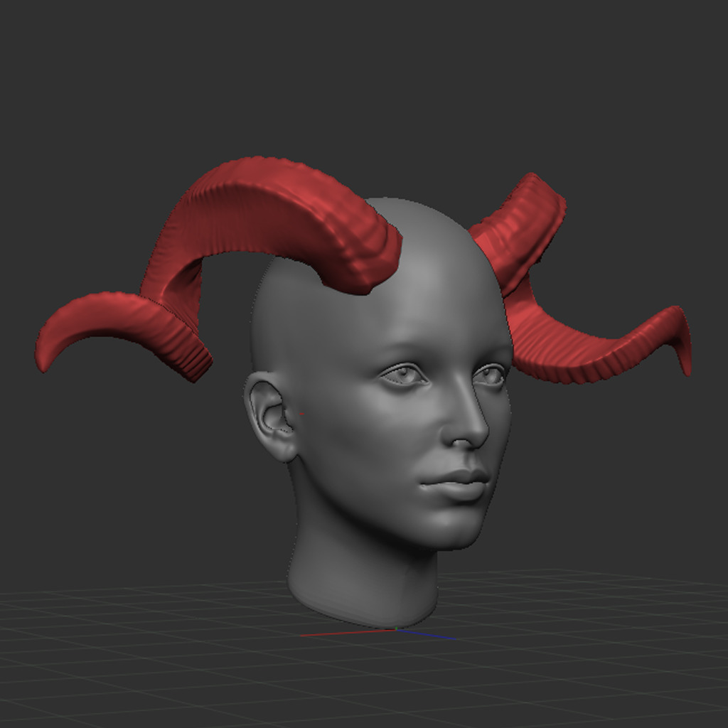 Demon Horns twisted 3D print model_1