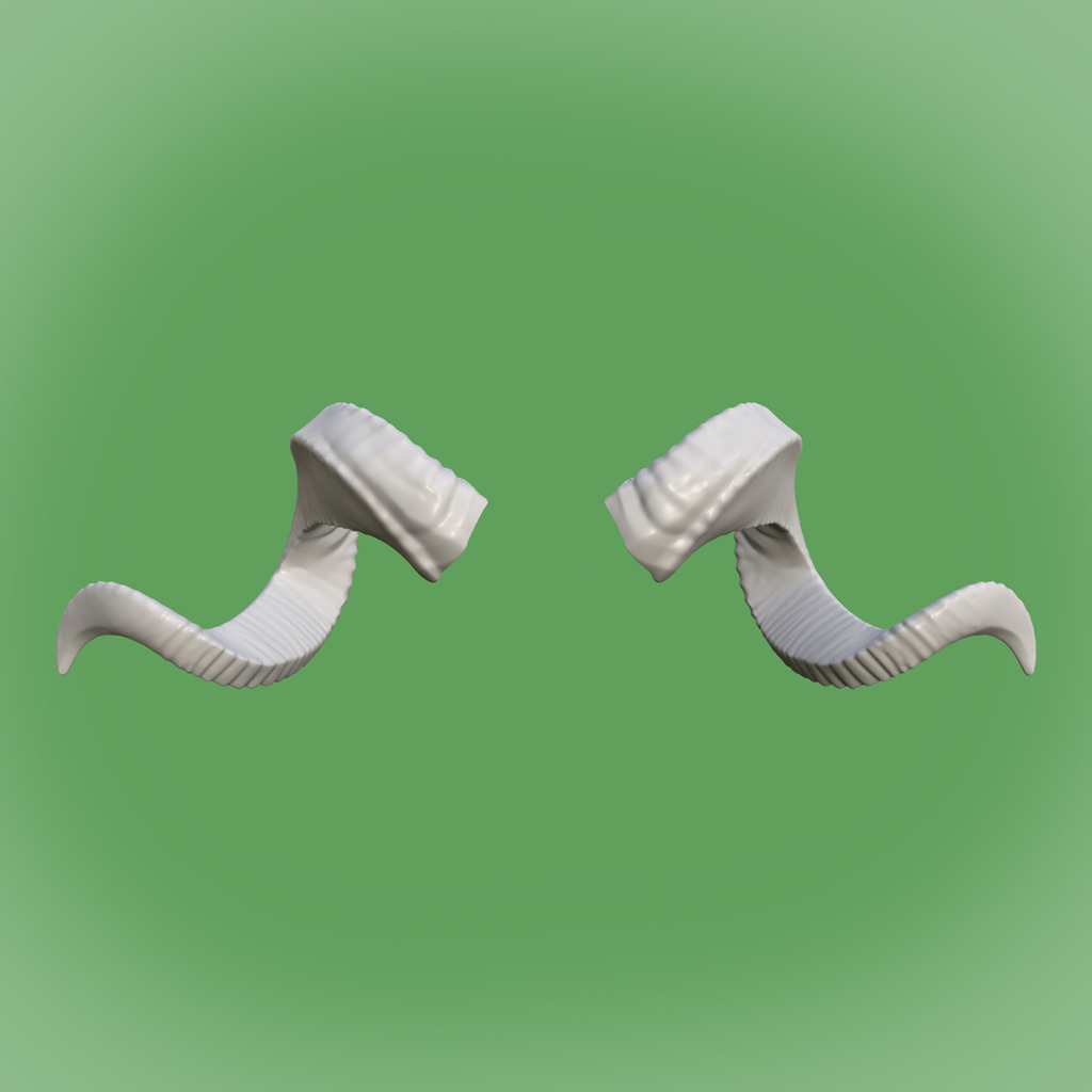 Demon Horns twisted 3D print model_5