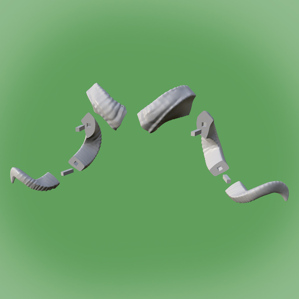 Demon Horns twisted 3D print model_2