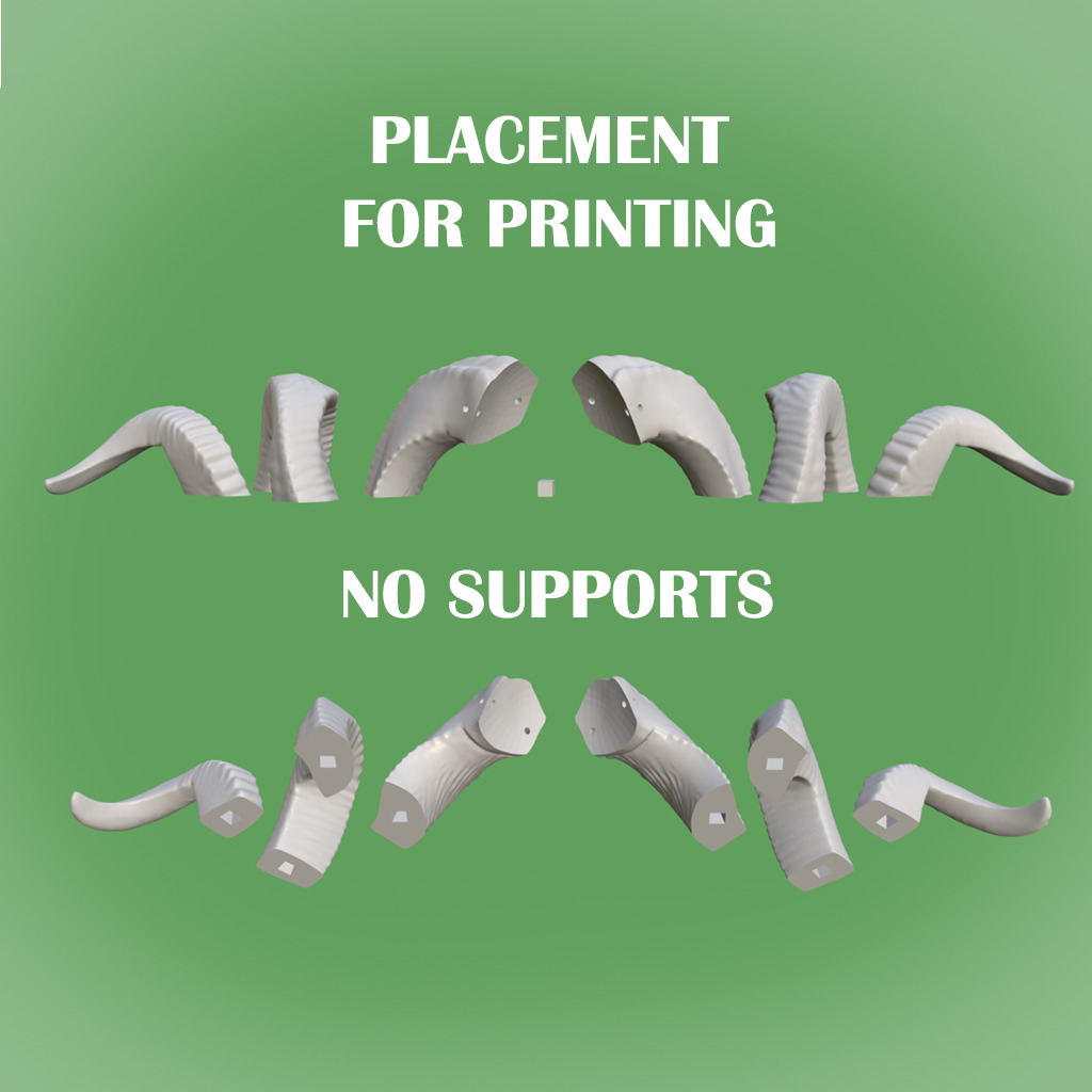 Demon Horns twisted 3D print model_4