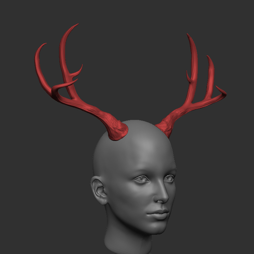 Horns DEER DRUID 3D print model_1