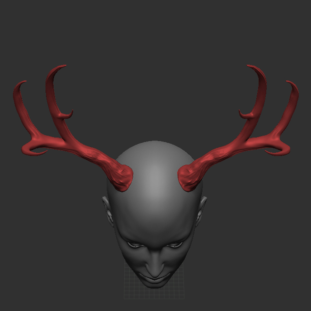 Horns DEER DRUID 3D print model_3