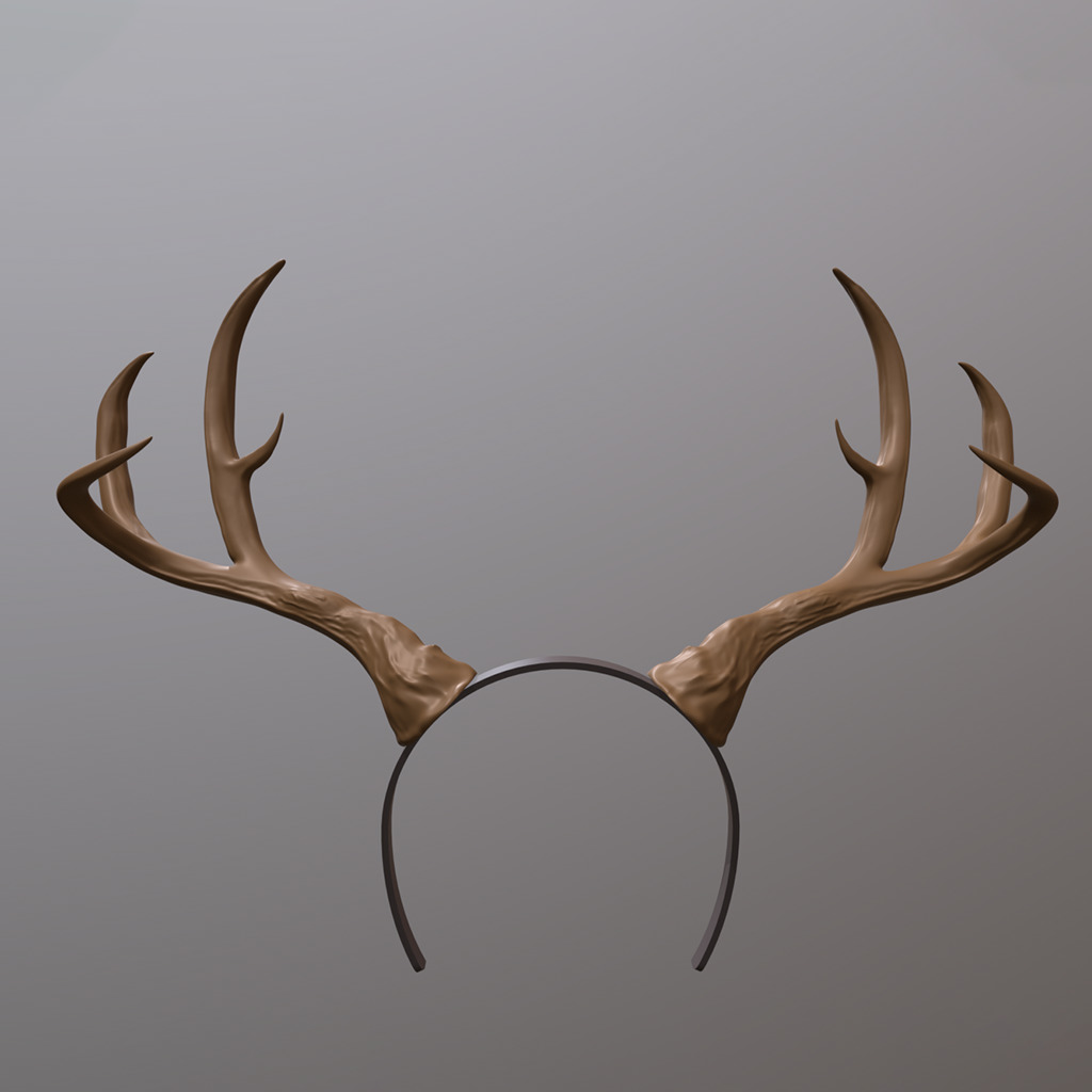 Horns DEER DRUID 3D print model_5