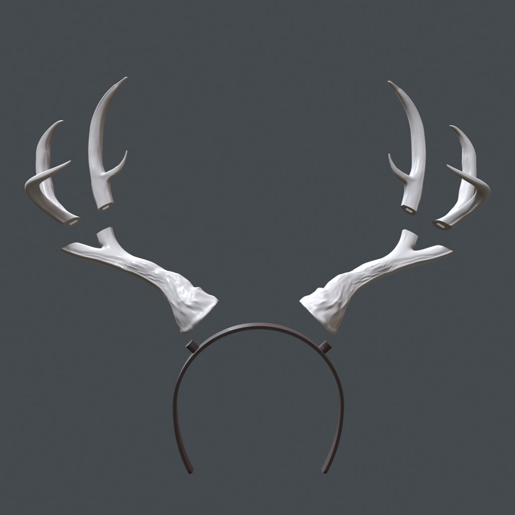 Horns DEER DRUID 3D print model_2