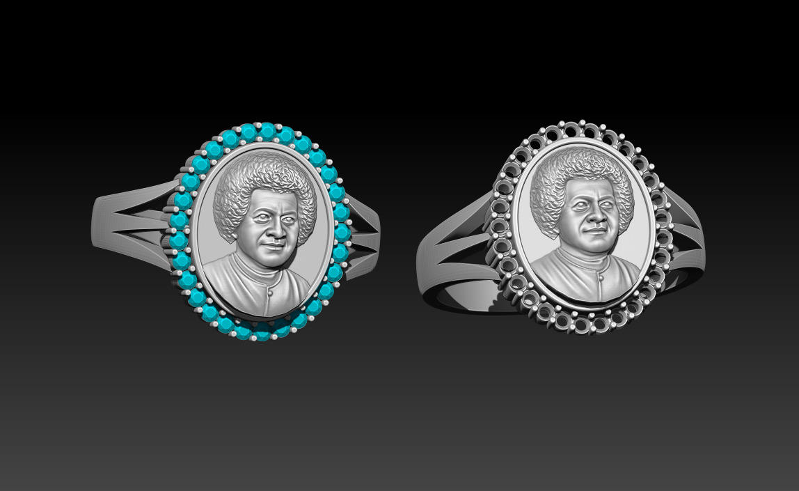 Sathya Sai Baba  RING  3D print model_1