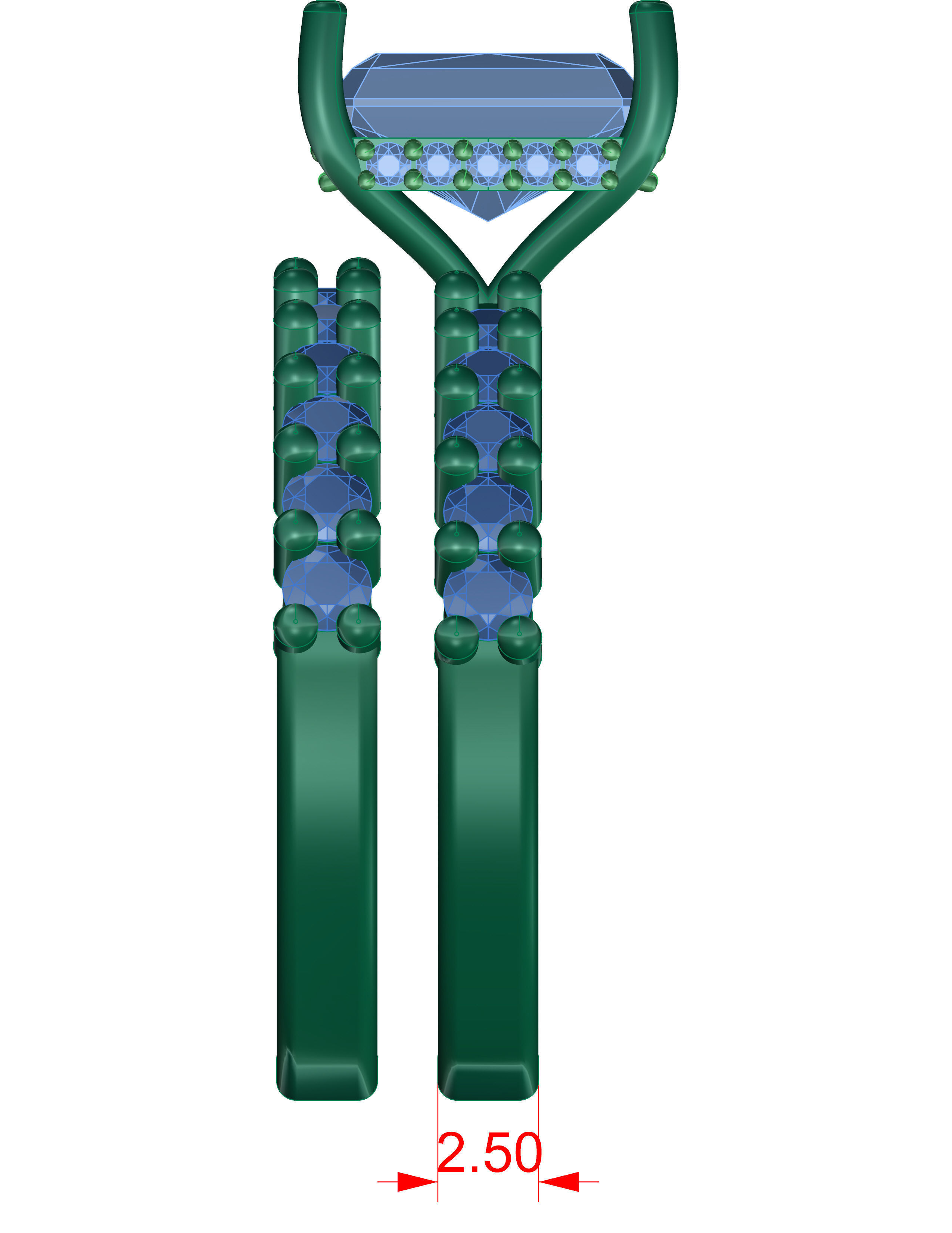 Engagement Ring with Wedding Band 3D print model_7