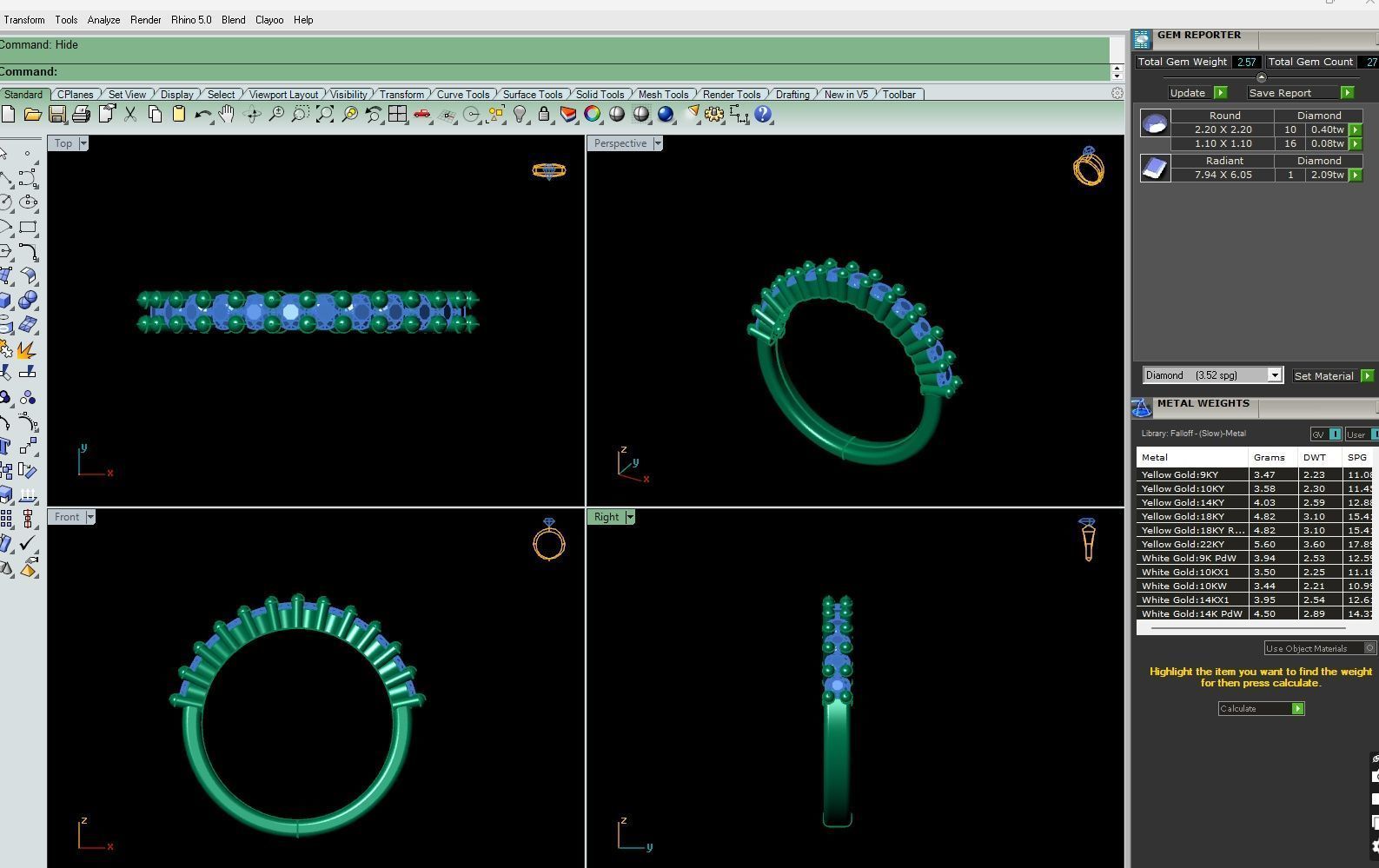 Engagement Ring with Wedding Band 3D print model_4