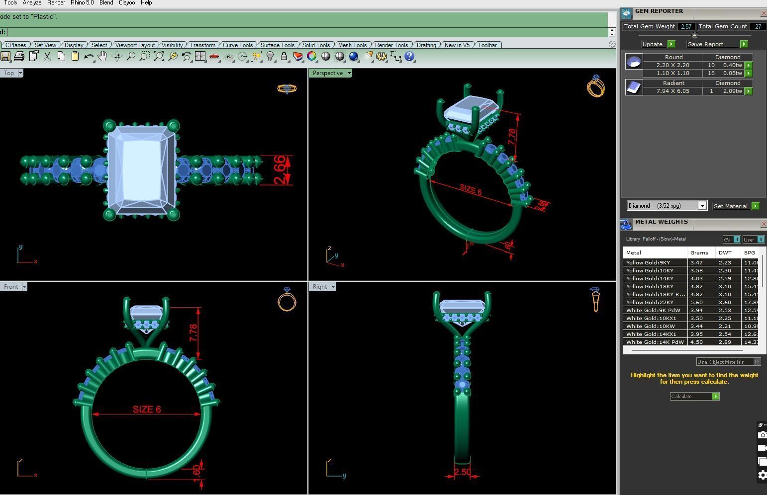 Engagement Ring with Wedding Band 3D print model_3