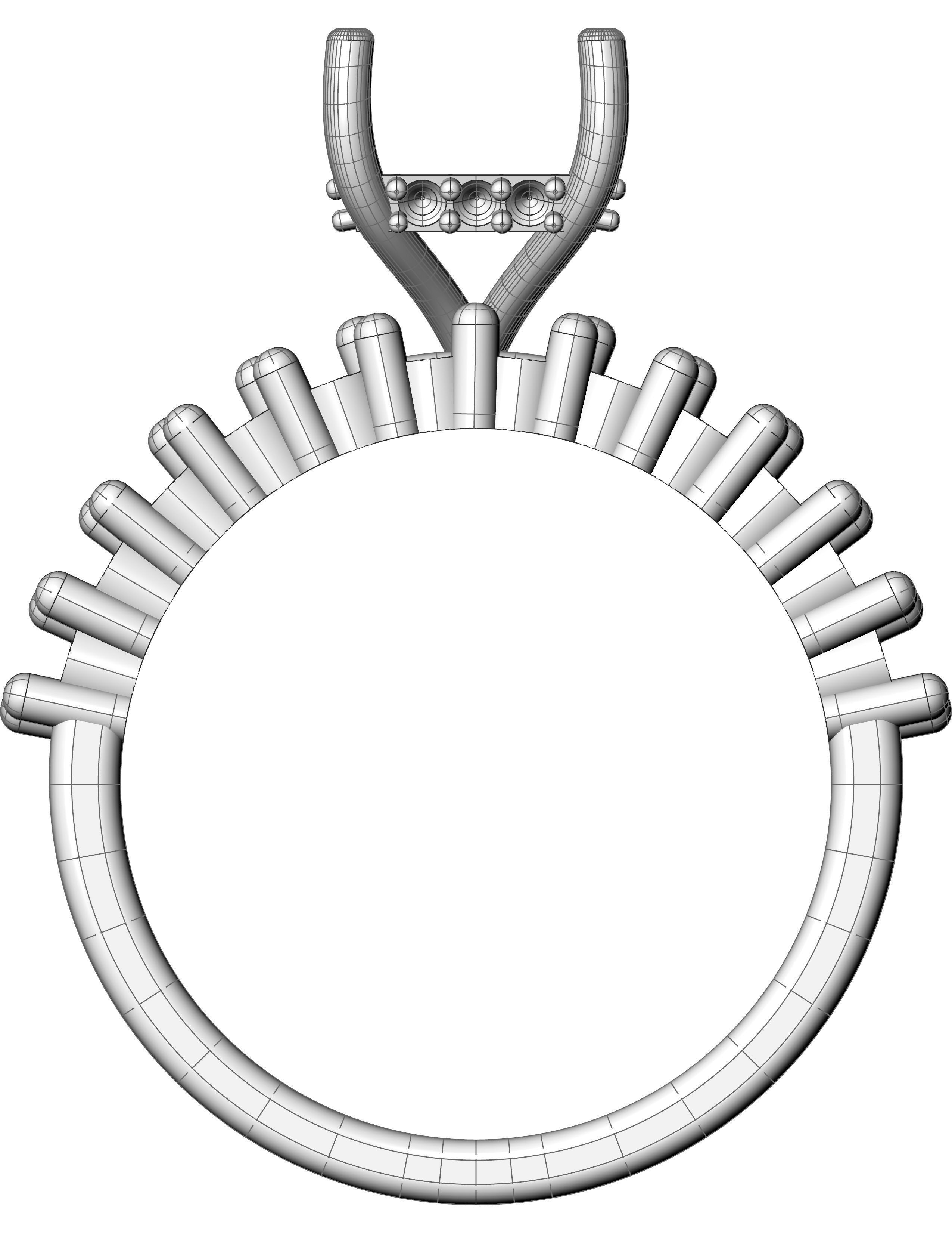 Engagement Ring with Wedding Band 3D print model_10