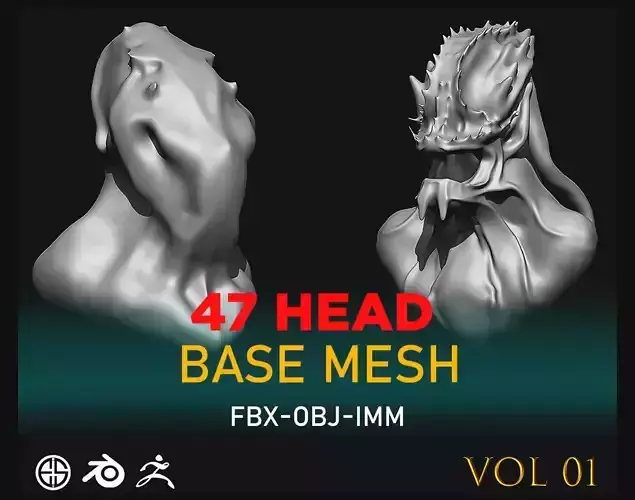 47 Head-Head Base Mesh-Character Base Mesh-Vol 02