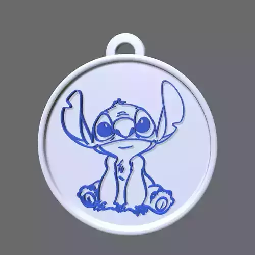 Lilo Stitch keychain 3D print model
