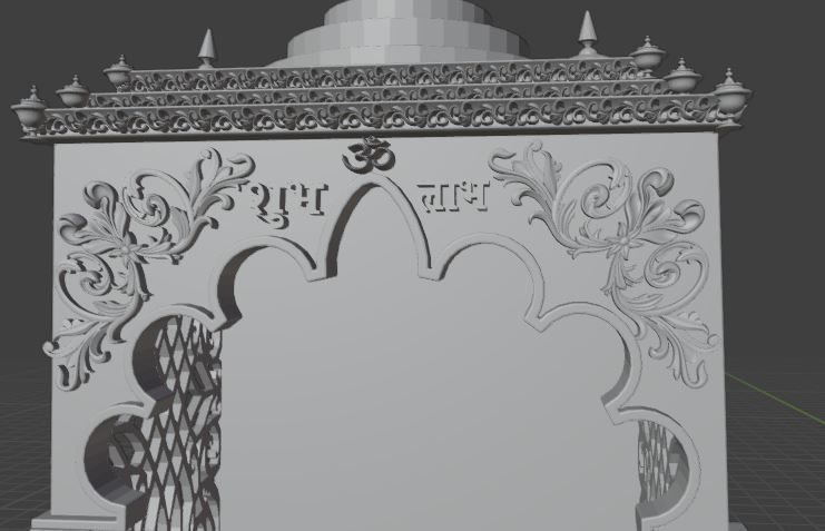 Hindu Temple 3D Model for Dashboard and Home Decor Mandir Design 3D print model_2