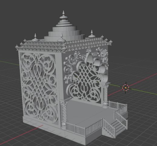 Hindu Temple 3D Model for Dashboard and Home Decor Mandir Design 3D print model_3