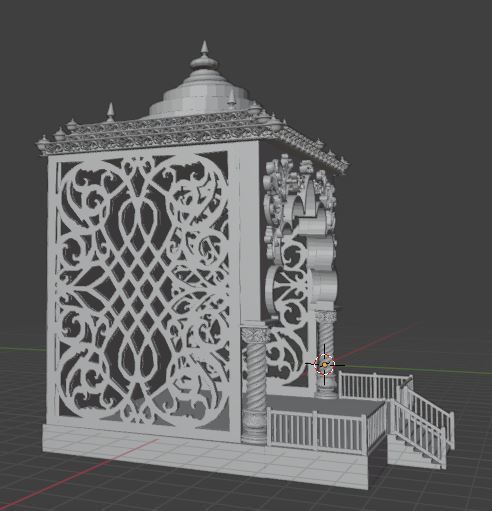 Hindu Temple 3D Model for Dashboard and Home Decor Mandir Design 3D print model_1