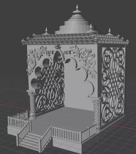 Hindu Temple 3D Model for Dashboard and Home Decor Mandir Design 3D print model_0
